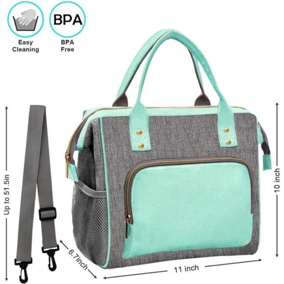 Lunch Box for Women, Insulated Lunch Bag, Large Tote bags, Leak Proof Lunch - Picture 3 of 6
